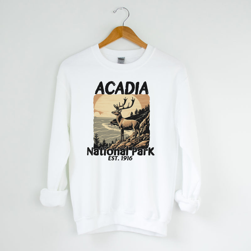 ACADIA NATIONAL PARK WHITE CREWNECK