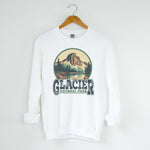 GLACIER NATIONAL PARK WHITE CREWNECK