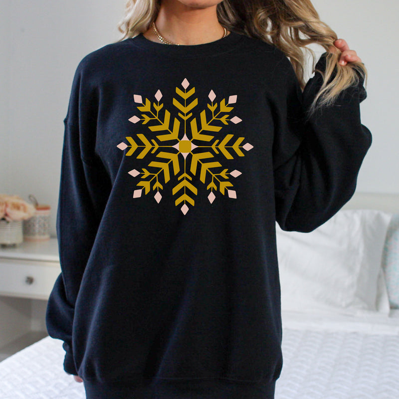 GOLD SNOWFLAKE CREWNECK | WINTER SWEATSHIRT | HOLIDAY