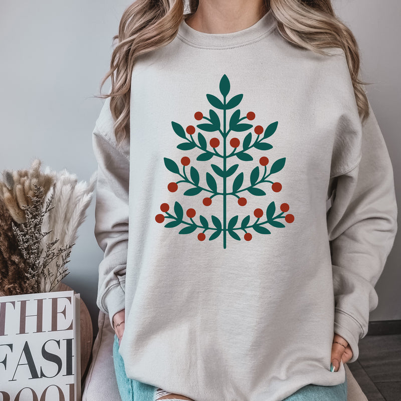 HOLLY BERRY TREE CREWNECK | CHRISTMAS SWEATSHIRT | HOLIDAY