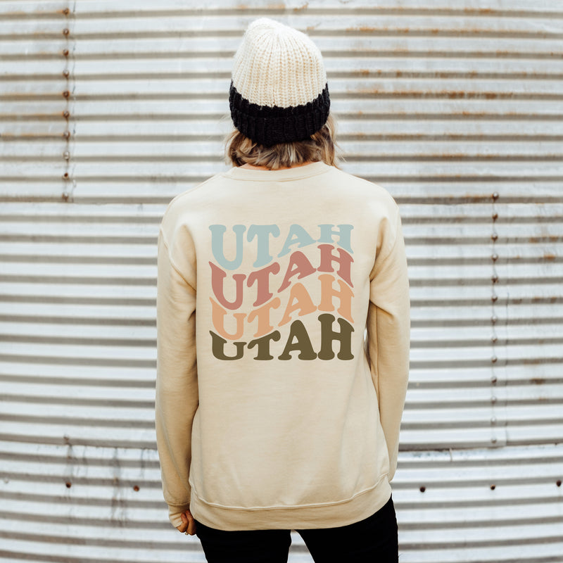 UTAH WAVY CREWNECK SWEATSHIRT | FRONT & BACK DESIGN