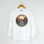 ZION NATIONAL PARK WHITE CREWNECK