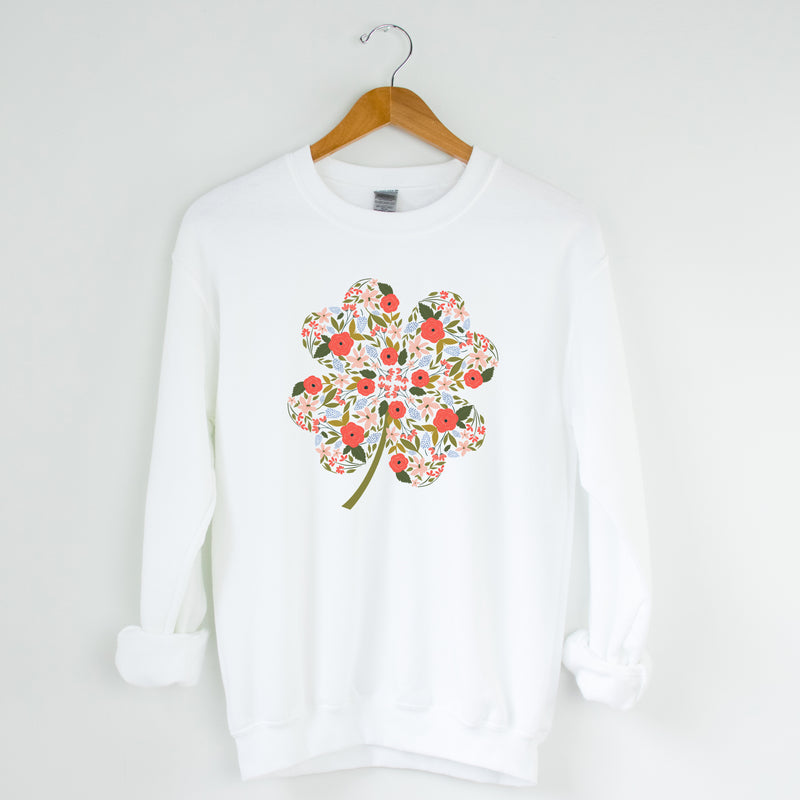 FLORAL CLOVER CREWNECK SWEATSHIRT