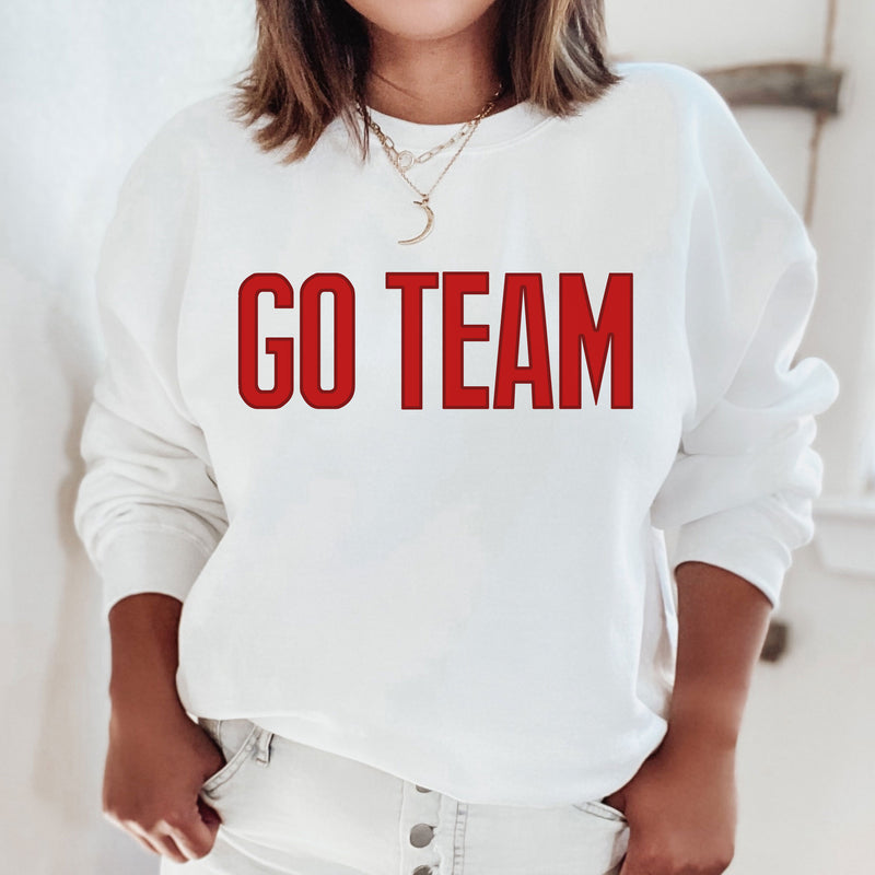 RED GO TEAM  SWEATSHIRT | SPORT CREWNECK