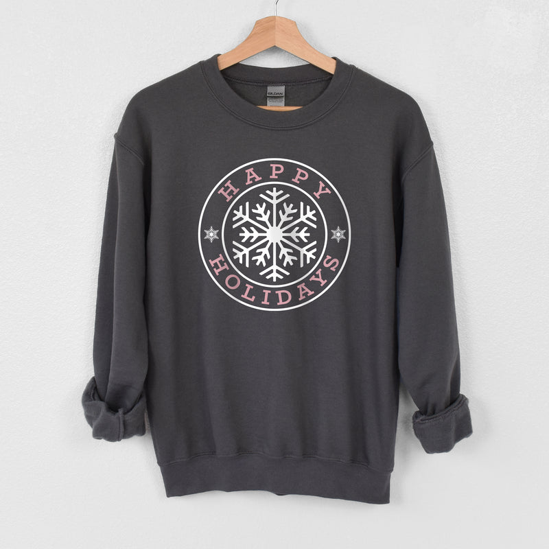 HAPPY HOLIDAYS SNOWFLAKE CREWNECK SWEATSHIRT