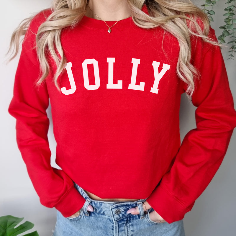 JOLLY CREWNECK | CHRISTMAS SWEATSHIRT | HOLIDAY | RED