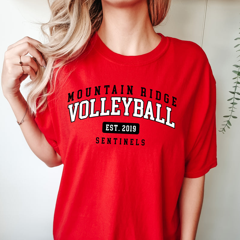 MOUNTAIN RIDGE VOLLEYBALL TEE | RED