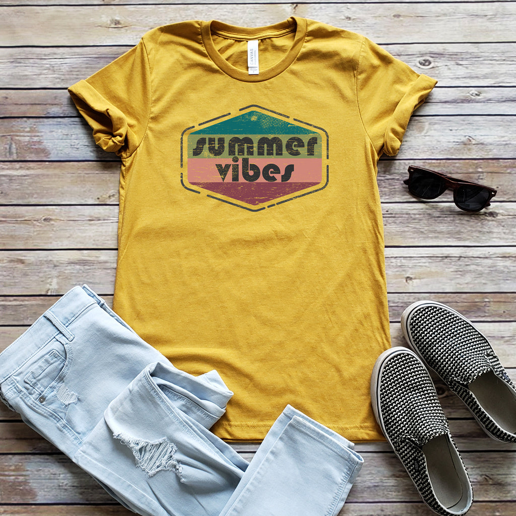 Heather Mustard Summer Vibes Unisex Short Sleeve Tee