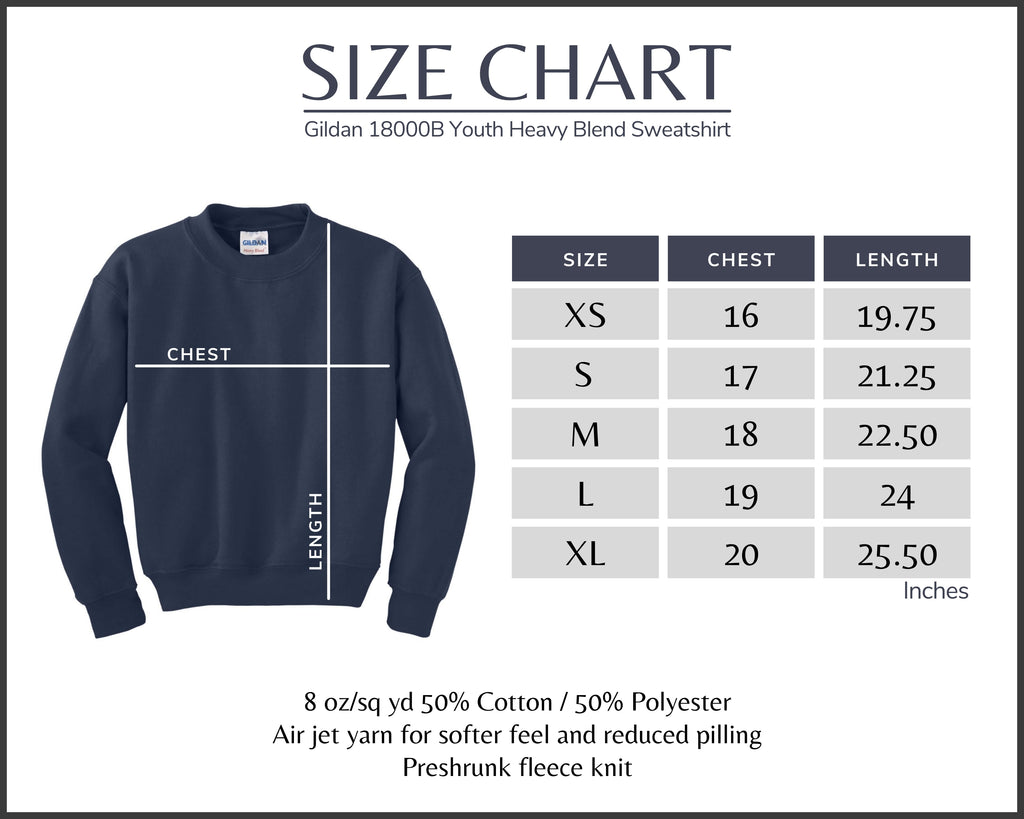 GILDAN YOUTH CREWNECK SWEATSHIRT | WHITE – Loopty Loo Designs