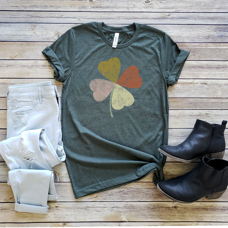 4 COLORED LEAF SHAMROCK TEE