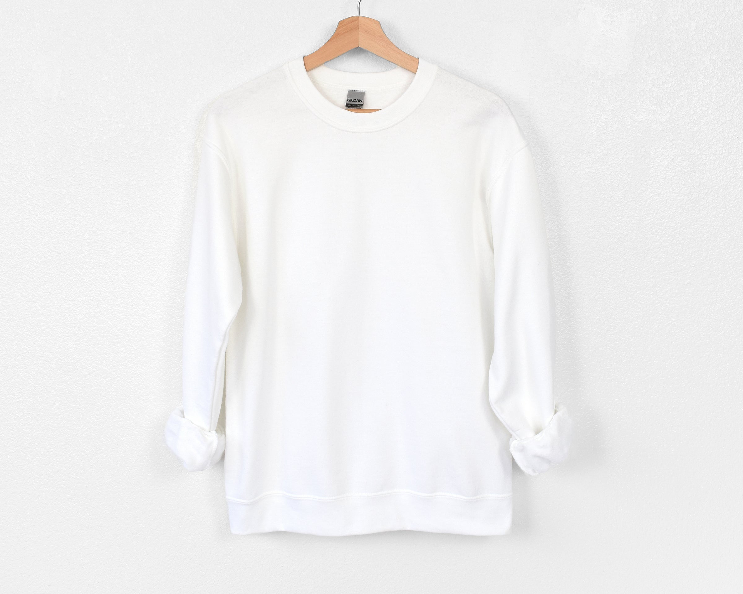 GILDAN CREWNECK SWEATSHIRT  WHITE – Loopty Loo Designs