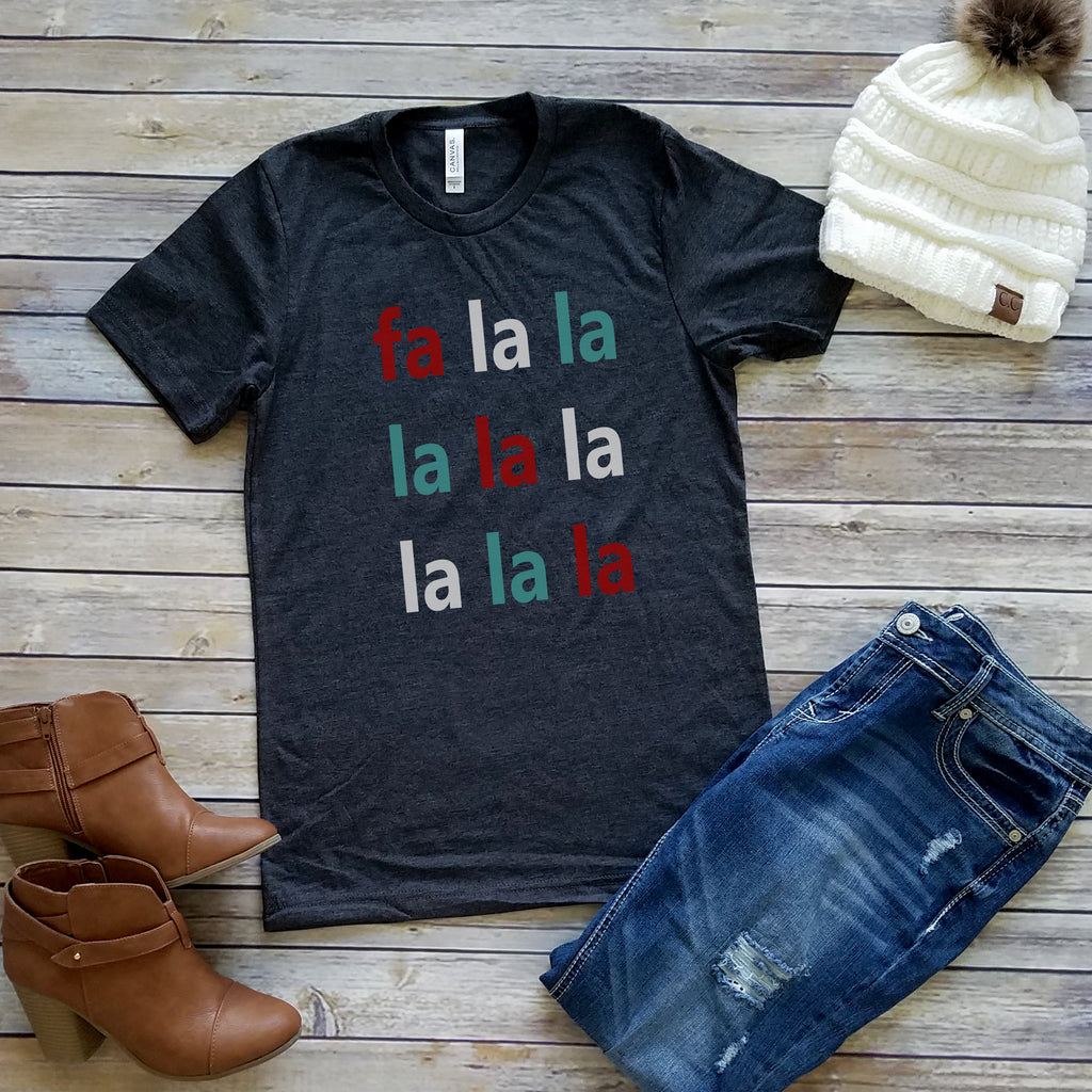 Heather Charcoal Fa La La Unisex Short Sleeve Tee.