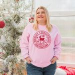 MERRY CHRISTMAS STAMPED CREWNECK SWEATSHIRT