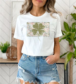 CLOVER ON FLORAL TEE