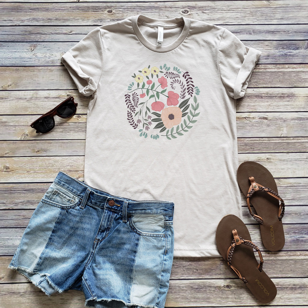 Heather Dust Vintage Floral Short Sleeve Tee